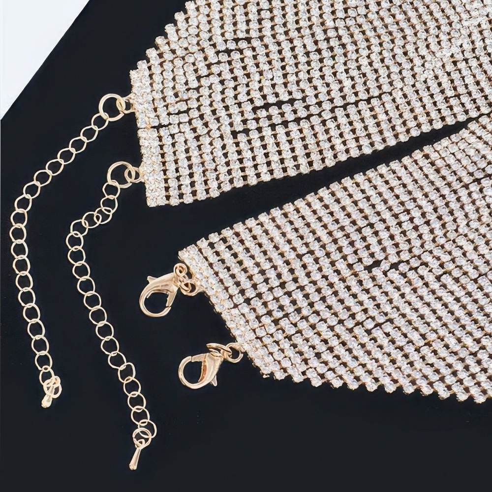 Multi Layered Rhinestone Necklace - Picture 3 of 3